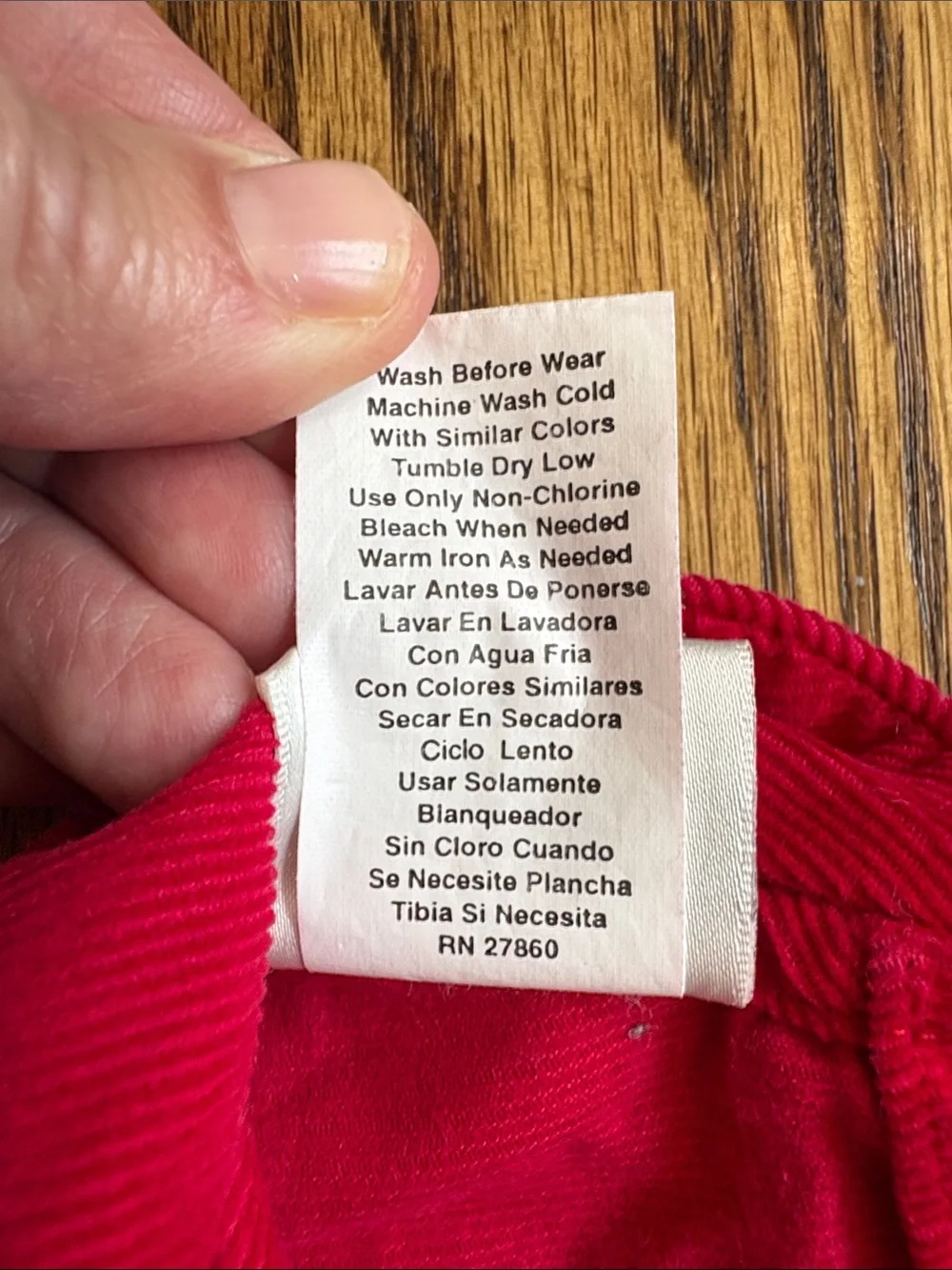 Red lightweight corduroy Samara smocked dress, size 2T. Like new condition